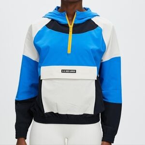 Under Armour UA Storm Colorblock Anorak Windbreaker Jacket Blue Black White LG